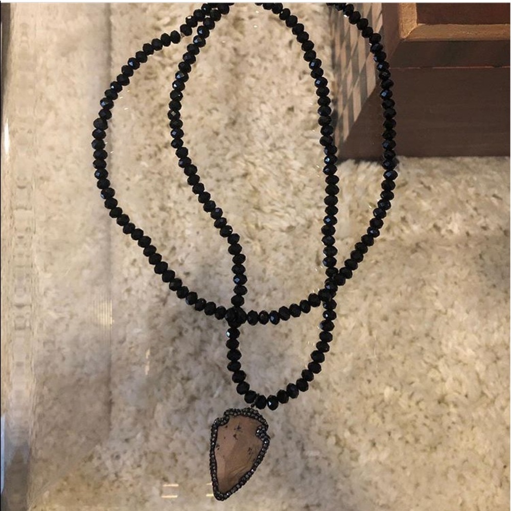 Beaded stone necklace